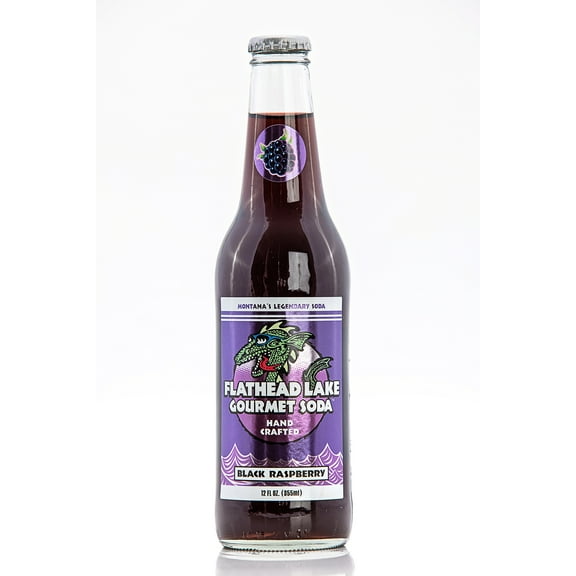 Flathead Lake Gourmet Soda (Black Raspberry) - 12 Pack - 12oz Bottle