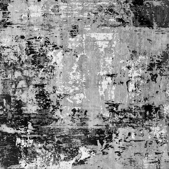 Ahgly Company Indoor Square Oriental Gray Industrial Area Rugs, 8' Square