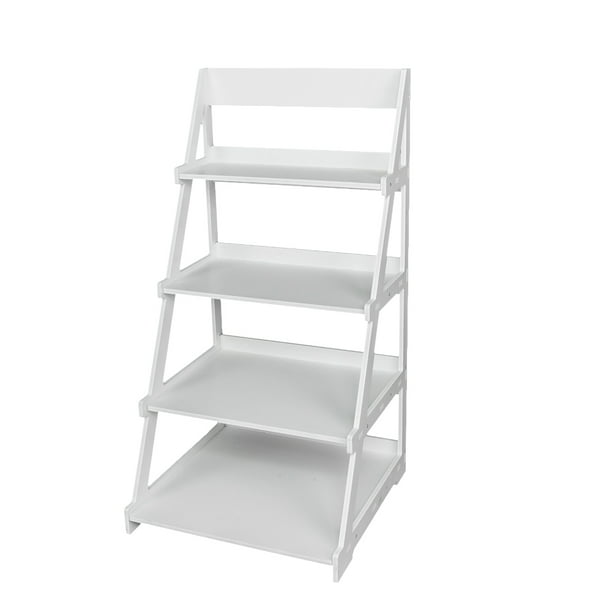 4 Tier Ladder Bookcase Book Storage, Small Ladder Bookcase Black