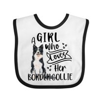 Inktastic A Girl Who Loves Her Border Collie Boys or Girls Baby Bib