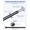 thumbnail image 2 of Barra de armario Supforce, ajustable sin escalones, 43 a 213 cm, metal negro, 2 of 9