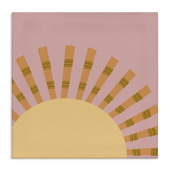 Stupell Industries Minimal Sun Rays Landscape & Nature Painting Wrapped Canvas Art Print Wall Art, 17 x 17