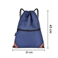 thumbnail image 4 of Bolsa de deporte impermeable, bolsa de deporte, bolsa con cordón, bolsa hipster con mochila con cordón ajustable, mochila Oxford con bolsillo interior con cremallera para mujeres y hombres Adepaton 221367-1, 4 of 9