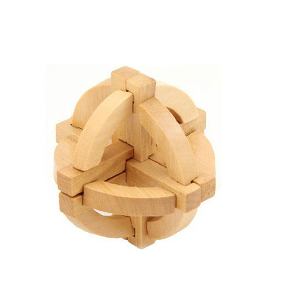 2pcs Wood Educational Toys Kong Ming Lock Brain Teaser Toy for Kids & Adults 