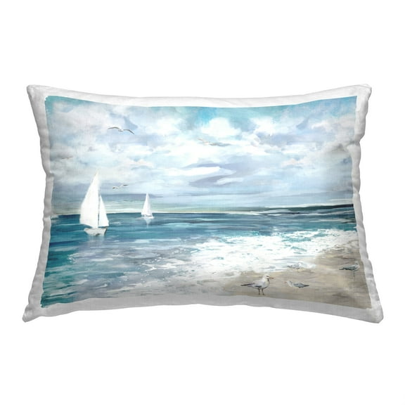 Stupell Industries Sailboats on Shoreline Decorative Printed Throw Pillow, 14 x 20