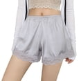 thumbnail image 5 of Bmisegm Pajama Shorts Women Scalloped Lace Lightweight Home Sleepwear Bottoms Casual Womens Shorts Grey_002 XL, 5 of 5