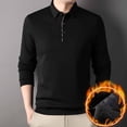 thumbnail image 2 of LNWUY Men's Long Sleeve Shirts Quick Dry Performance Shirt Spring Autumn Solid Color Padded Keep Warm Button T-Shirts Black XXXL, 2 of 3