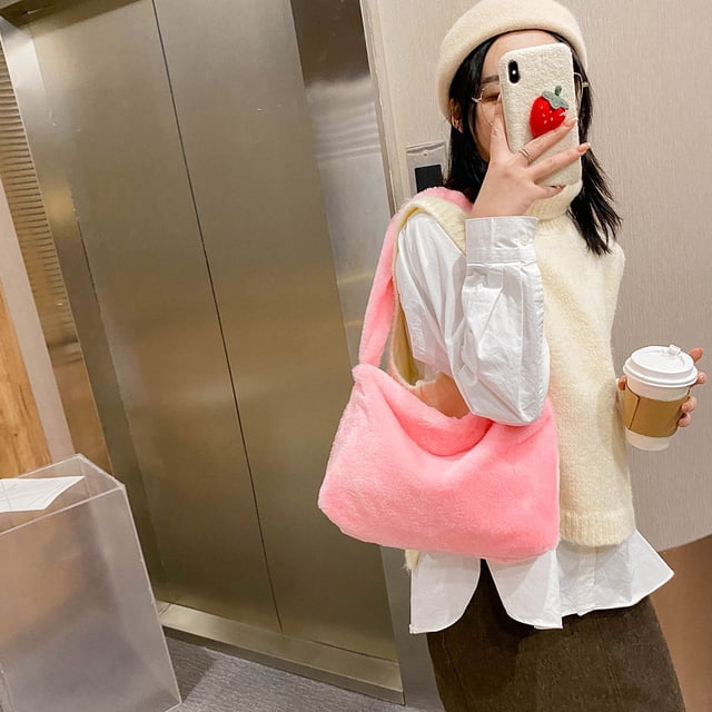 Bolsa Moda Furry Purse 11.81x7.87x1.97inch Clutch Bag Multicolors para Otoño Invierno Ndcxsfigh Para Estrenar