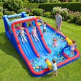 thumbnail image 2 of Patiojoy Bounce House 2-in-1 Inflatable Bouncing Castle with Climbing Wall Cannons Splash Pool and Water Slide, 2 of 10