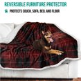 thumbnail image 3 of PetAmi Dog Blanket for Bed, XL Pet Blanket Large Dogs, Fleece Furniture Couch Cover Protector Sofa Car Crate Kennel, Soft Sherpa Cat Throw Plush Reversible Washable, Twin 60x80 Plaid Red, 3 of 7