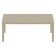 thumbnail image 2 of Luxury Commercial Living 39.5" Taupe Brown Patio Solid Rectangular Lounge Coffee Table, 2 of 6