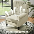 thumbnail image 6 of HOMCOM Button-Tufted Accent Chair with High Wingback, Rounded Cushioned Armrests and Thick Padded Seat, Cream White, 6 of 10