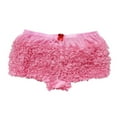 thumbnail image 4 of Casual Pants for Women Ruffle Hem Lingerie Short Pettipants Lace Mini Low Rise Micro Skirt Pink Loose Pants for Women L, 4 of 4