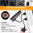 thumbnail image 6 of Fixdono Bike Light, High Lumens Super Bright Bicycle Light, USB Rechargeable Bike Headlight and Tail Light Set, Waterproof Bike Lights for Night Riding, Road, Mountain, 5+6 Modes, 6 of 7