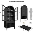 thumbnail image 2 of 71" Tall Wine Bar Cabinet, Arched Storage Cabinets with Door, Whiskey Station with Wine Rack and Glass Holder, Liquor Bar Cabinet for Home Kitchen Living Dining Room (Black), 2 of 8