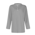 thumbnail image 5 of Casual Tops for Women, Yigetop Women's Stand Collar 3/4 Sleeve Tops Casual Shirts Basic Summer Tees Tunic Blouse Fall Winter Spring Trendy Casual Shirts Womens Long Sleeve Tops Grey 3XL, 5 of 6