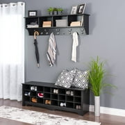 Prepac 24 pair Shoe Storage Cubby Bench, Black