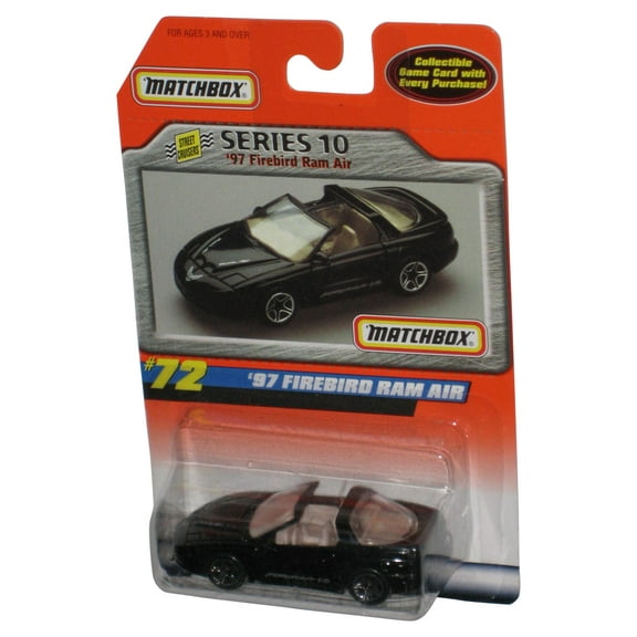 Matchbox Street Cruisers (1998) Series 10 Black '97 Firebird Ram Air Toy Car #72 - (Game Card)