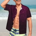 thumbnail image 5 of Lsque Dark Purple Glitter pattern Hawaiian Shirt for Men, Unisex Summer Beach Casual Short Sleeve Button Down Shirts-3X-Large, 5 of 9