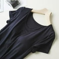 thumbnail image 3 of Women's Nightshirt with Chest Pad, Short Sleeve Nightgown V-Neck Sleepwear Pajama Dress, 3 of 6