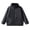 Black, variant on Kids Fleece Jacket Fashion Color Block Long Sleeve Casual Warm Zip up Coat with Pocket Size 3-15