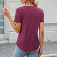 thumbnail image 3 of FAIWAD Short Sleeve Shirts for Women Summer Trendy Dressy Tops Smocked Crewneck Business Work Tees, 3 of 9