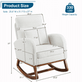 thumbnail image 2 of UBesGoo Rocking Accent Chair Armchair Reading Chair, Comfy Single Sofa Rocker with Sturdy Wooden Frame for Living Room Bedroom Teddy White, 2 of 7