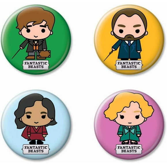 Fantastic Beasts Crimes of Grindelwald Charms Set of 4 1.25" Collectible Buttons