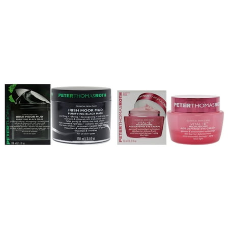 Peter Thomas Roth Peter Thomas Roth Kit , 2 Pc Kit 5oz Irish Moor Mud Purifying Black Mask - All Skin Types, 0.5oz Vital-E Microbiome Age Defense Eye Cream- Pack of 2