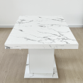 thumbnail image 3 of Tcbosik Rectangle Dining Table for 6-10 Person, 63" - 78.7" Extendable Kitchen Table, Accent Table for Living Room, Easy Assembly, White Marble Color, 3 of 8