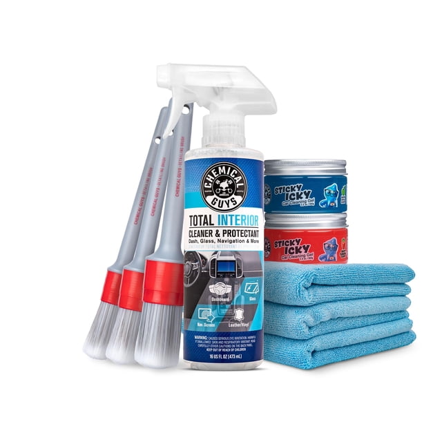 Kit de limpieza interior para auto Chemical Guys, set de 9 piezas