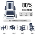 thumbnail image 5 of Outdoor Rocking Chair Set of 2, HDPE Plastic Porch Rocker, Navy Blue, 5 of 6