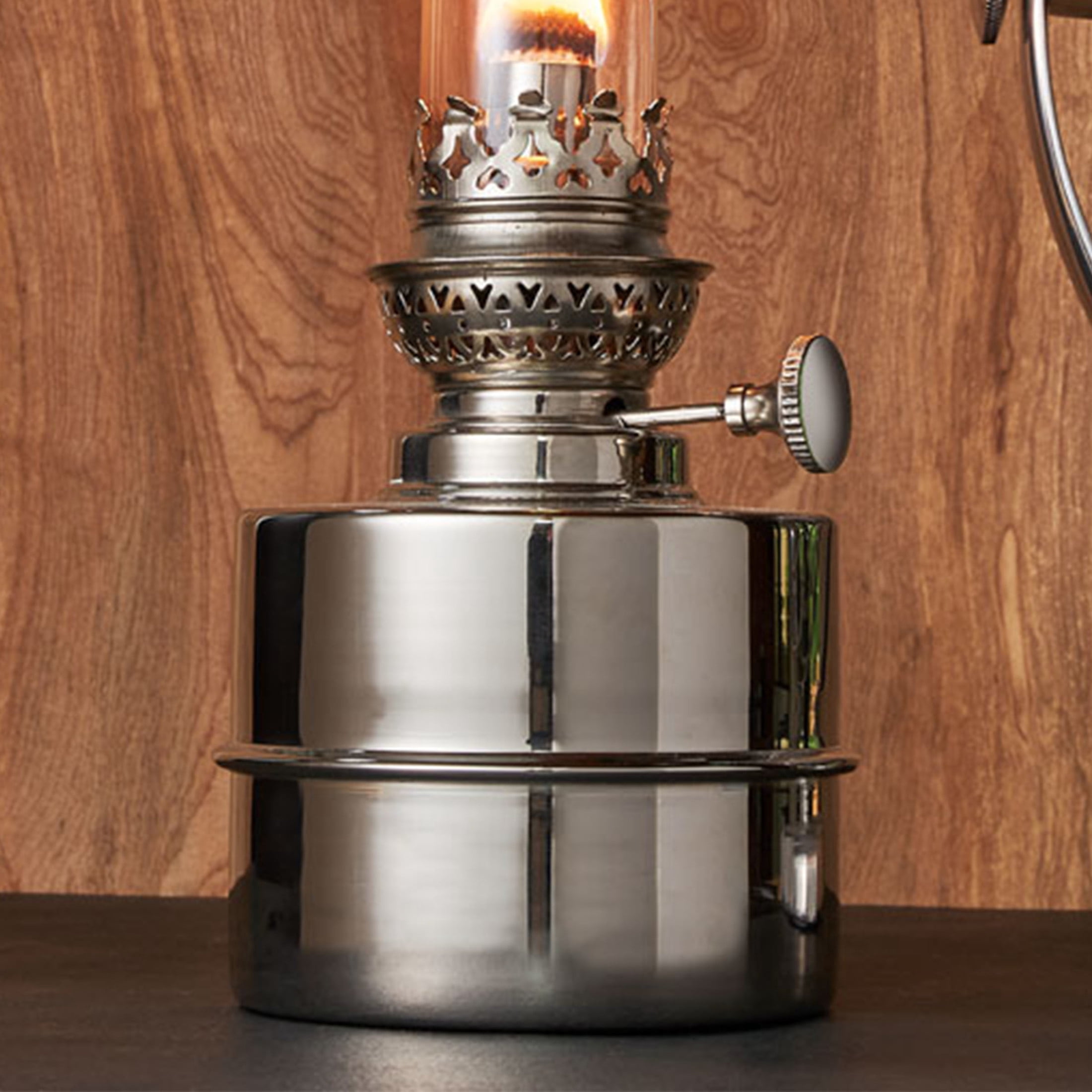 Kings County Tools 13” Nickel Oil Lamp - Extra-Bright Hurricane Lantern