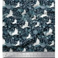 thumbnail image 1 of Soimoi Poly Georgette Fabric Leaves,Floral & Princess Cat Bird Print Sewing Fabric Yard 42 Inch Wide, 1 of 1