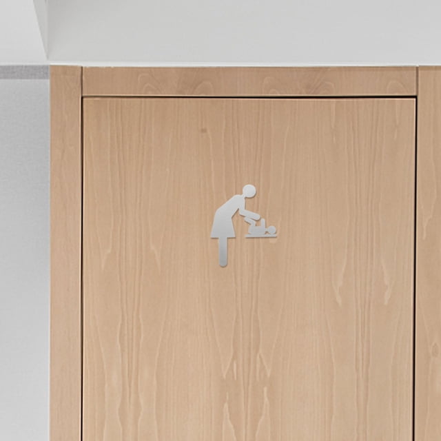 unbranded Señal Para Área De Cambio De Pañales Color Plateado Para Baños Y Con Materiales Resistentes