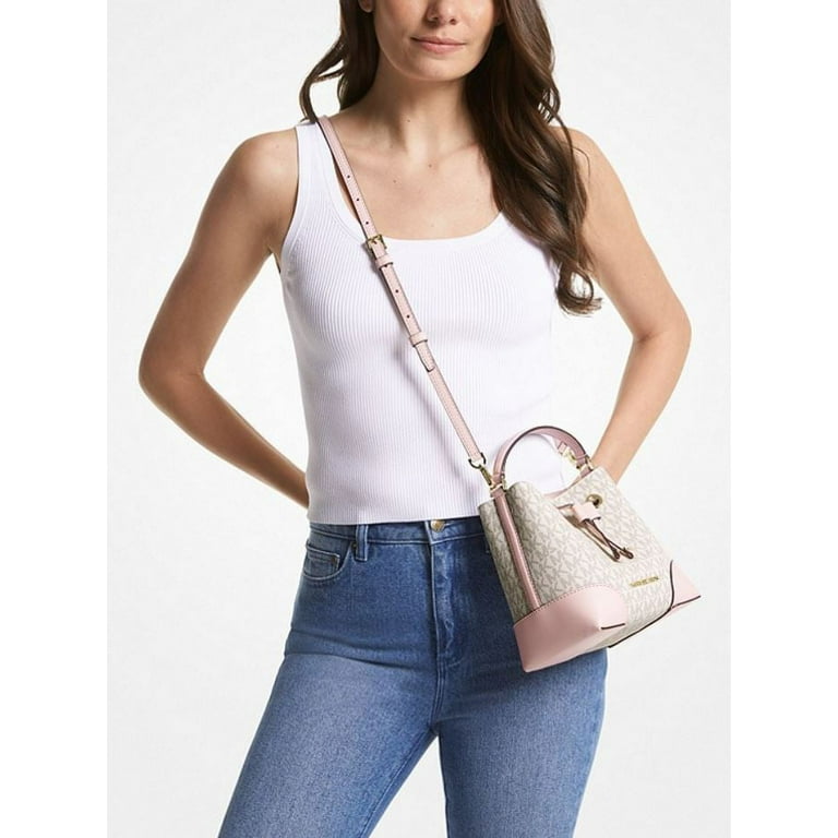 Free Shipping Michael Kors Mercer Small Powder Blush Multi PVC Bucket Crossbody Handbag Purse Walmart
