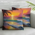thumbnail image 3 of Creowell  Tropical Purple Palm Trees Sunset Beach Throw Pillow Covers Square Pillowcase Pretectors Cushion Cover for Home Office Sofa Couch, Double-Sided Printed, 3 of 5