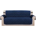thumbnail image 1 of Sofa Covers Couch Covers 3 Seat Sofa Protector Cover Quilted Thick Velvet Plush for Dogs Pets with Non-Slip Two Elastic Straps on Back and Bottom (Seat Width: 70", Navy), 1 of 7