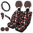 thumbnail image 2 of Uorisanigo Colorful Florals Car Front and Rear Cushion Covers Steering Wheel Cover Pillowcase for Cars Water Coaster Gear Lever Cover+Hand Brake Cover Easy to Install 11-Piece, 2 of 7