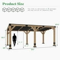 thumbnail image 3 of Jocisland 10x20 FT Solid Wood Gazebo with Metal Hardtop, Large Outdoor Pavilion with Sloped Roof, 3 of 9