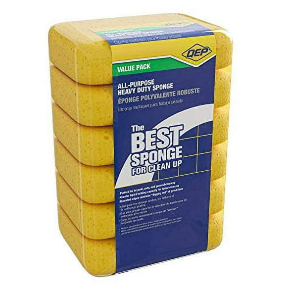 QEP 70005Q-6D Sponges, 6 Pack, Yellow, 6 Count