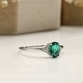 thumbnail image 3 of 14K White Gold Oval Shape Created Emerald Cubic Zirconia Engagement Ring, 3 of 5