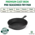 thumbnail image 2 of Pre-seasoned Black Cast Iron Fry Pan Or Skillet With Silicone Grip | Medium 25cm, 10 Inch, 1.6 Ltr, 2.4 Kg | Induction Friendly | Nonstick Fry Pan, 100% Pure & Toxin Free, No Chemical Coating, 2 of 5
