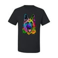 thumbnail image 2 of Wild Bobby, Colorful Happy German Shepherd Dog Animal Lover Men's Graphic T-Shirt, Black, 2XL, 2 of 3