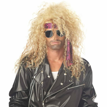 Blonde Heavy Metal Rocker Wig Adult Halloween Accessory