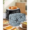 thumbnail image 4 of Teal Blue Starfish Toaster Cover 4 Slice, Large Kitchen Appliance Covers, Coastal Ocean Summer Sea Nautical Toaster Oven Cover with Loop, Bread Machine Cover Polyester Dust Cover Protection, 4 of 4