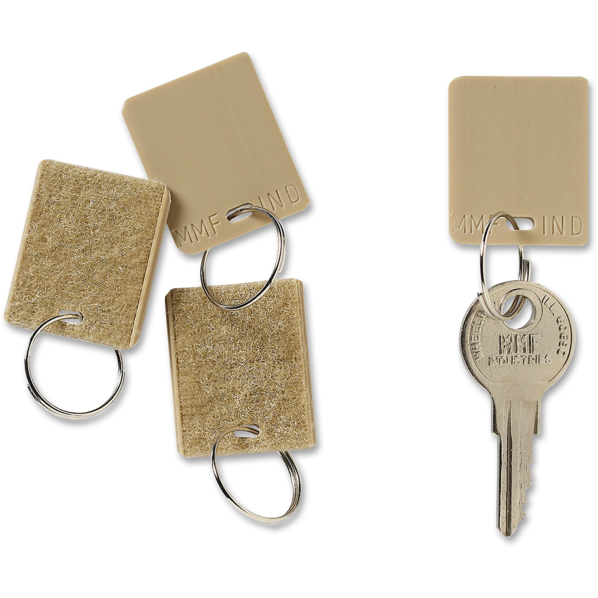 MMF Hook/Loop Key Tags, Tan, 12 / Pack (Quantity)