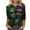 Multicolor#8, variant on Feancey Mardi Gras Plus Size Tops for Women Dressy 3/4 Sleeve Round Neck Blouse Fancy Mask Graphic T-Shirts Spring Trendy Carnival Party Shirt Multicolor 4XL