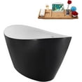 thumbnail image 3 of 71" Streamline NB6980CH Soaking Glossy Black Freestanding Tub and Tray With Internal Drain in Polished Chrome, 3 of 7