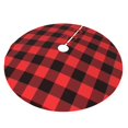 thumbnail image 2 of Kll 48" Christmas Tree Skirt Buffalo Plaid Red Black Xmas Tree Skirts Mat For New Year Xmas Holiday Party Indoor Outdoor Home Decoration, 2 of 9